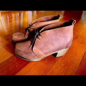 Rachel Comey + Ugglebo Clog Boots Sweden Wood Cottagecore Lagenlook Size 39 8